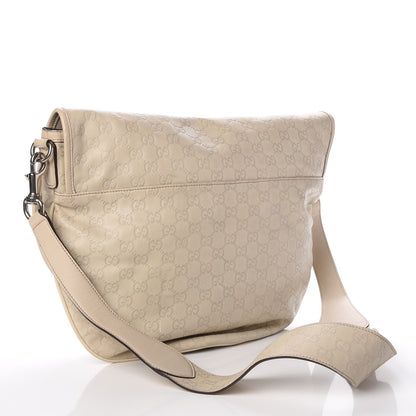 Gucci Guccissima Flap Messenger Bag Ivory 2 of 23