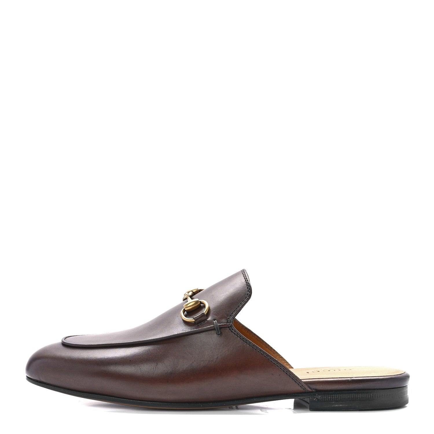Gucci Calfskin Womens Princetown Slippers 38.5 Brown 1 of 9