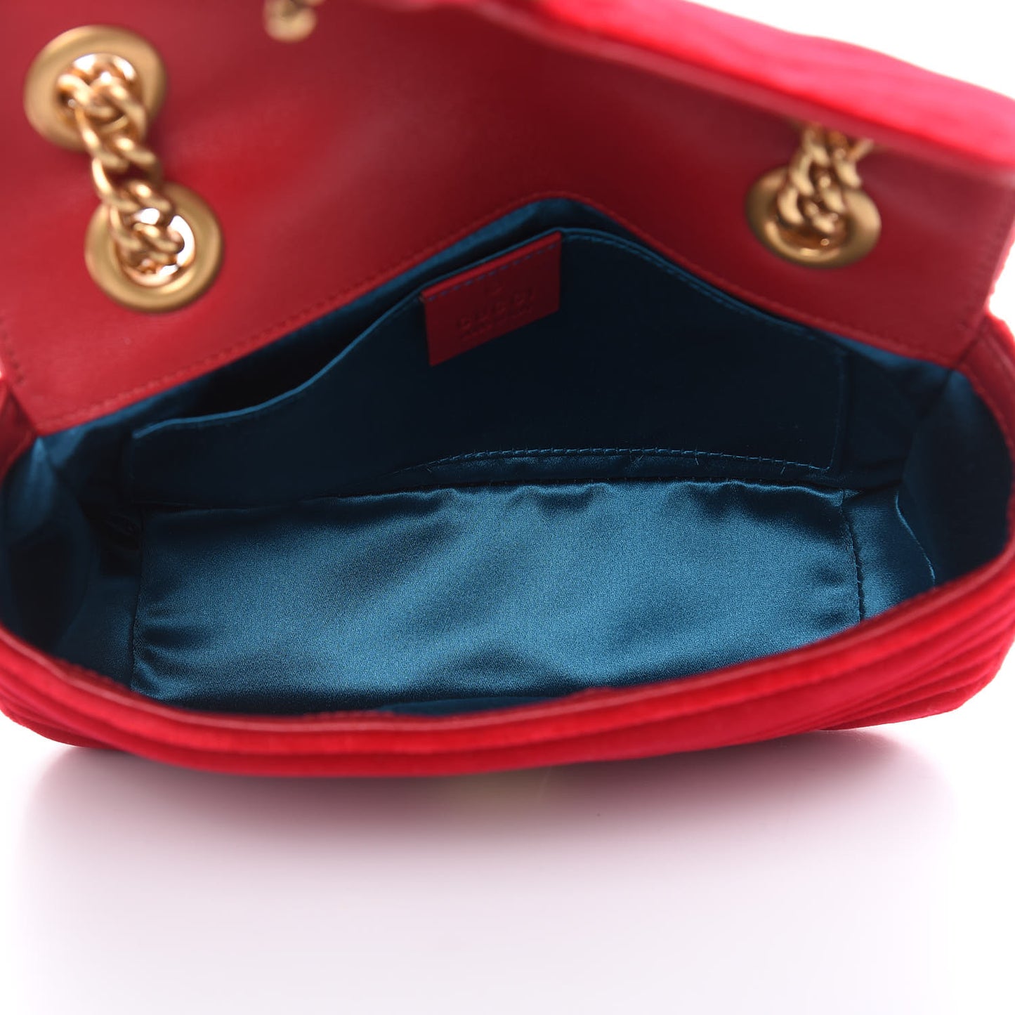 Velvet Matelasse Mini GG Marmont Shoulder Bag Hibiscus Red