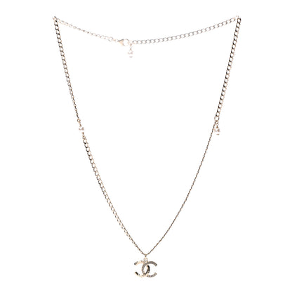 Chanel Pearl Crystal CC Necklace Gold 3 of 5