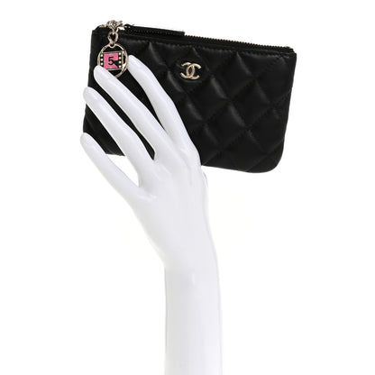 Chanel Lambskin Quilted Small No. 5 Cosmetic Case Black 2 of 9