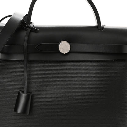 Hermes Toile H Berline Vache Hunter Herbag Zip PM 31 Black Ecru 8 of 11