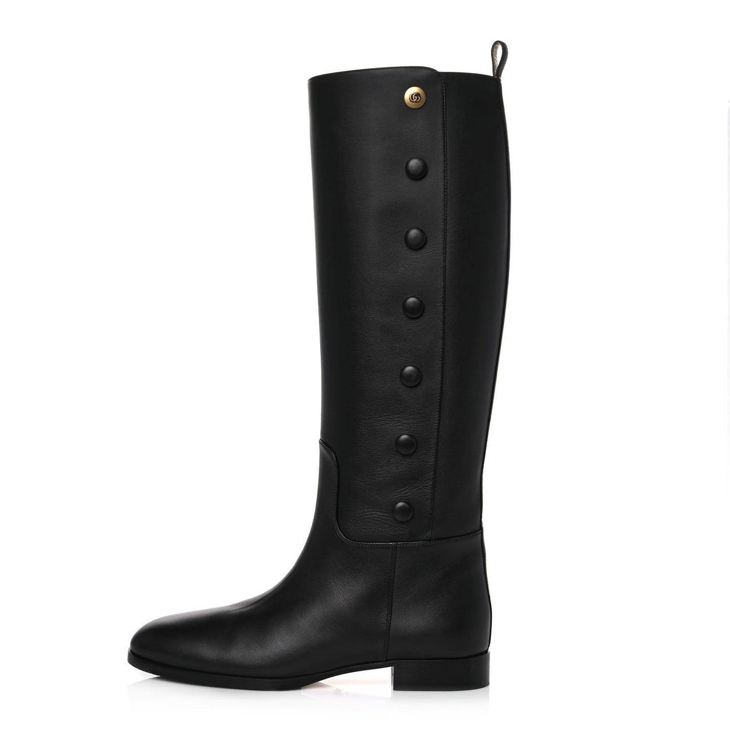 Calfskin Buttons Lifford Knee High Boots 39 Black