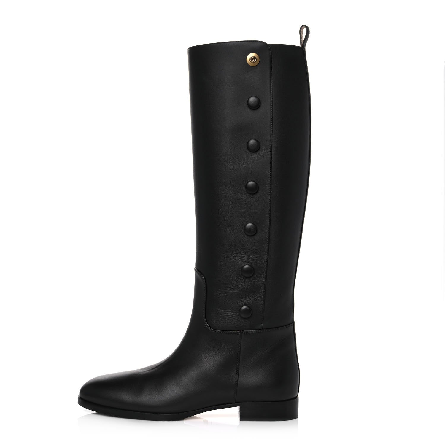 Gucci Calfskin Buttons Lifford Knee High Boots 39 Black 1 of 9
