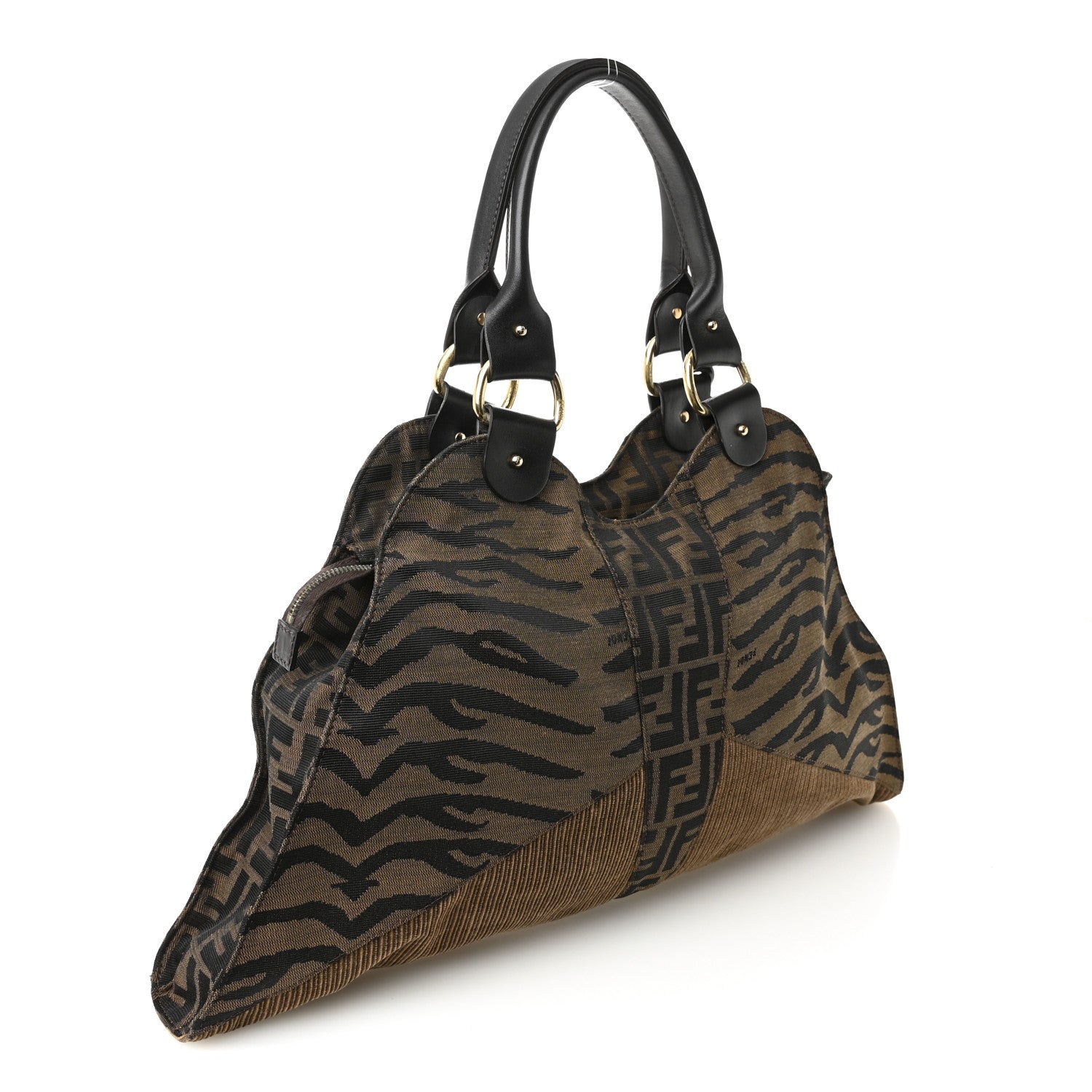 Fendi Zucca Large Devil Trapezio Tote Tobacco 3 of 10