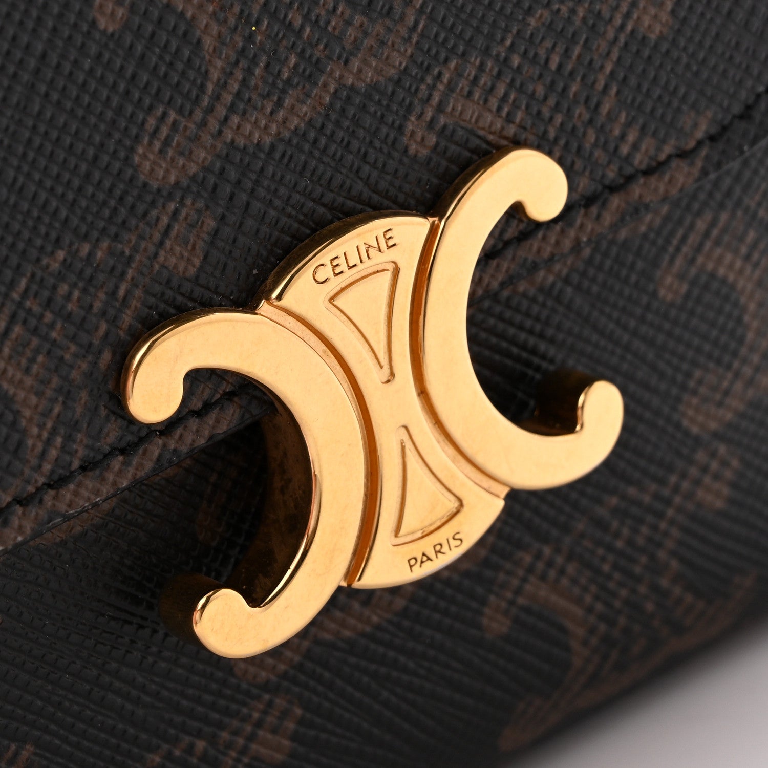 Celine Triomphe Canvas Small Triomphe Wallet Tan 8 of 8