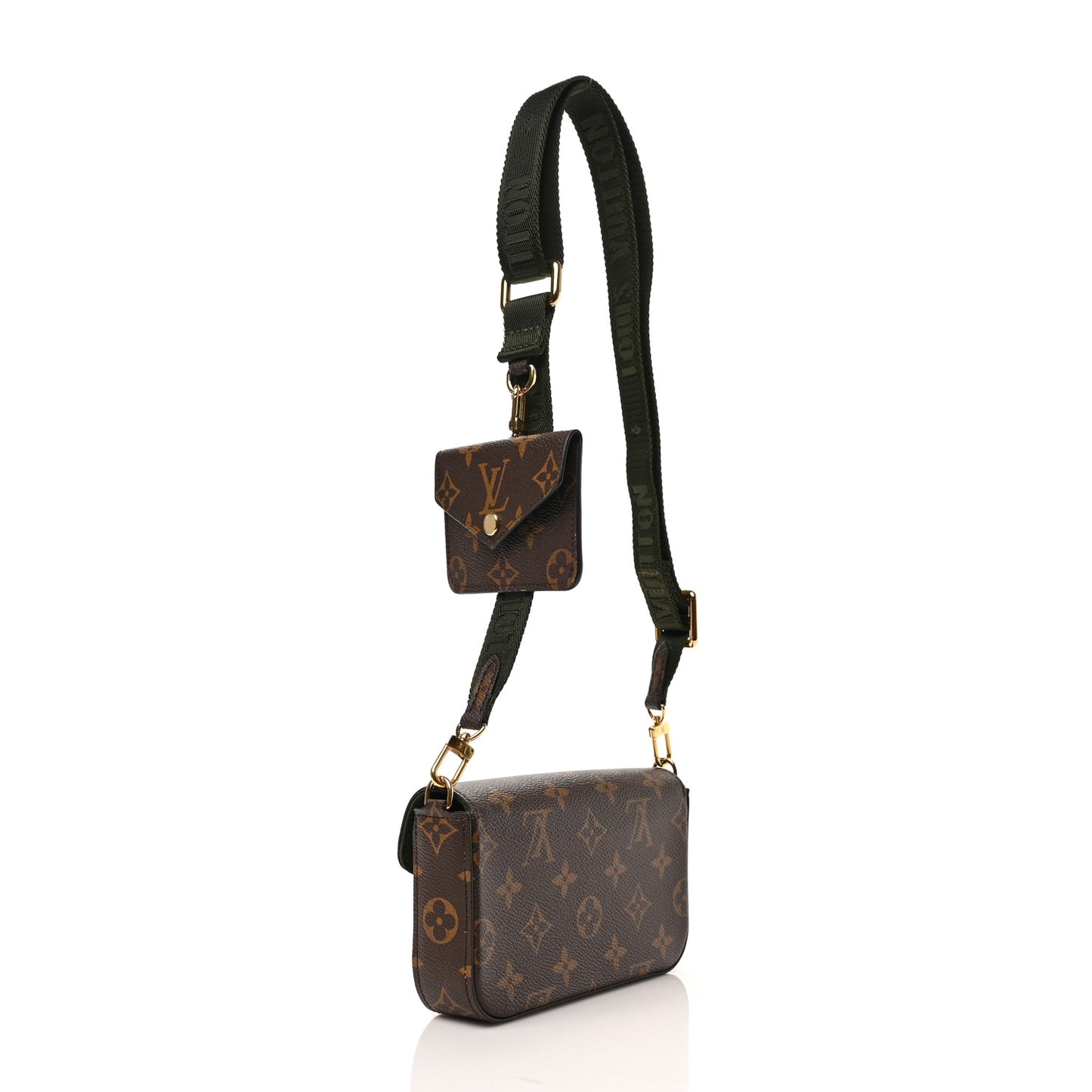 Monogram Felicie Strap & Go Kaki