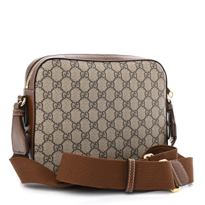 Gucci GG Supreme Monogram Azalea Calfskin Retro Interlocking G Messenger Shoulder Bag Beige Ebony Brown Sugar 3 of 10