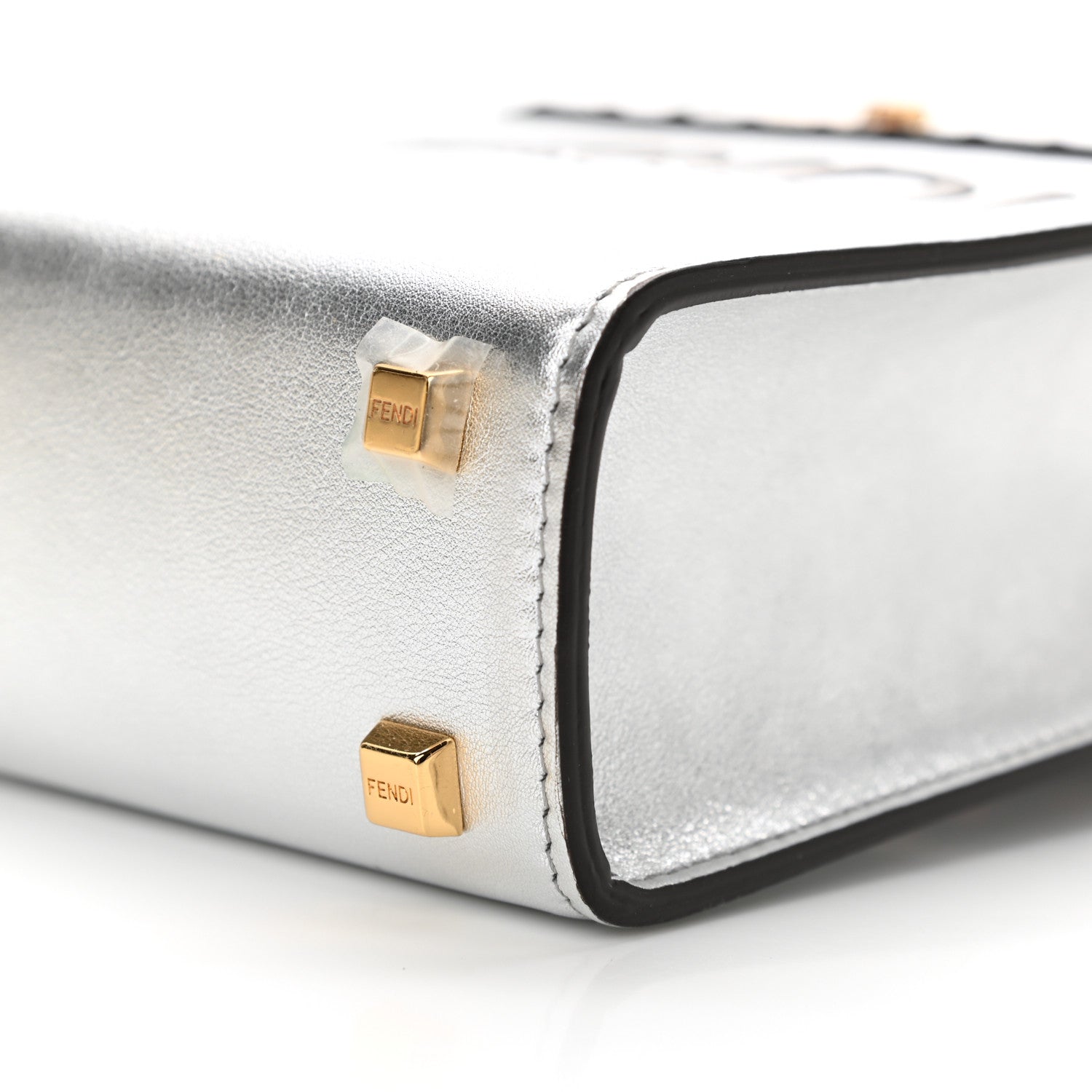 Fendi Vitello Catalan Mirror Plexiglass Mini Fendi Sunshine Shopper Tote Argento 10 of 10