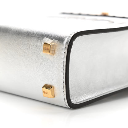 Fendi Vitello Catalan Mirror Plexiglass Mini Fendi Sunshine Shopper Tote Argento 10 of 10