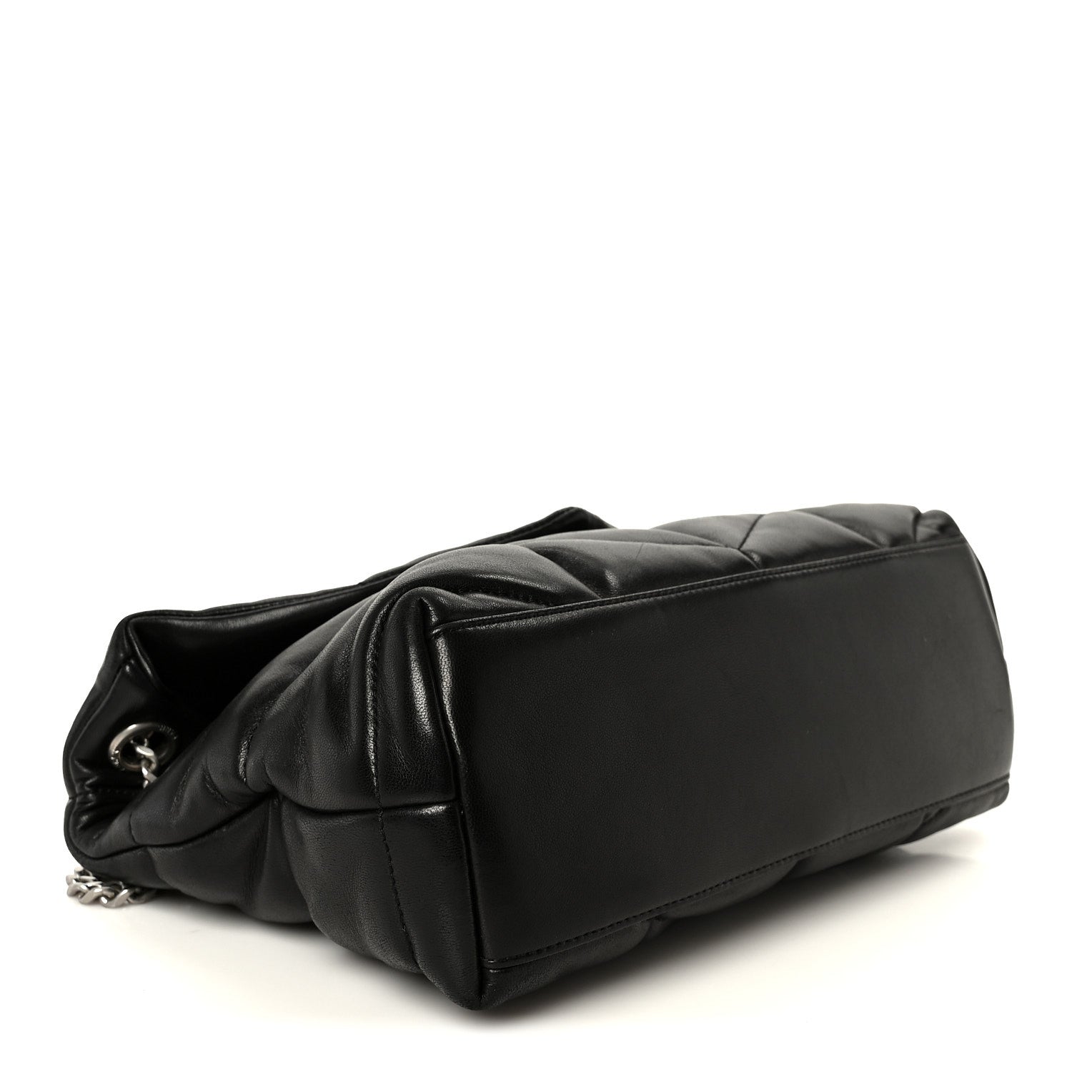 Saint Laurent Lambskin Quilted Small Loulou Puffer Monogram Chain Satchel Black 4 of 11
