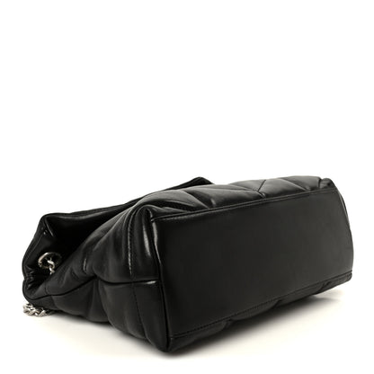 Saint Laurent Lambskin Quilted Small Loulou Puffer Monogram Chain Satchel Black 4 of 11