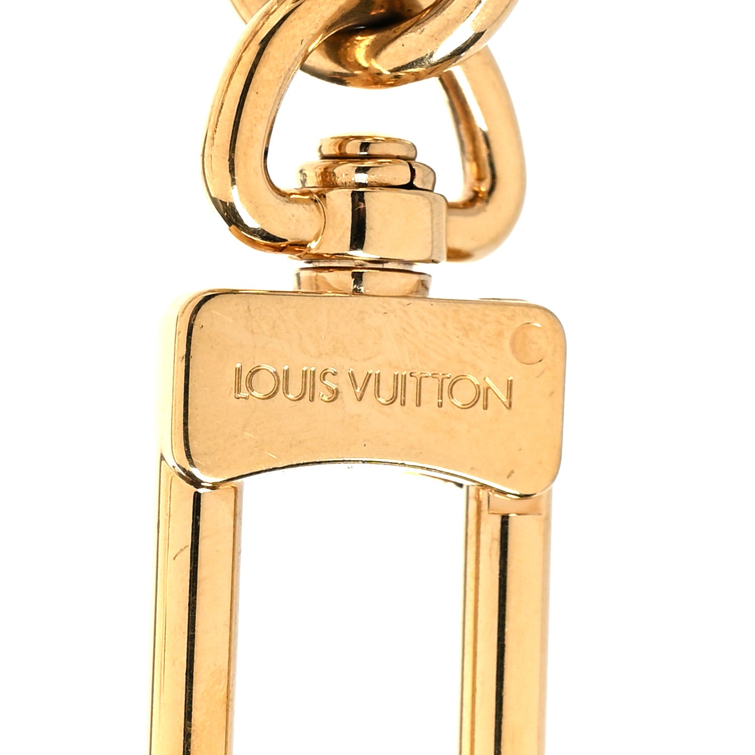 Louis Vuitton Metal LV Edge Chain Bag Charm Silver Gold 3 of 4