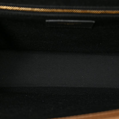 Saint Laurent Grain De Poudre Large Tri-Quilt Monogram Satchel Dark Beige 9 of 22