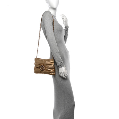 Dolce & Gabbana Calfskin Devotion Clutch With Chain Gold 2 of 10
