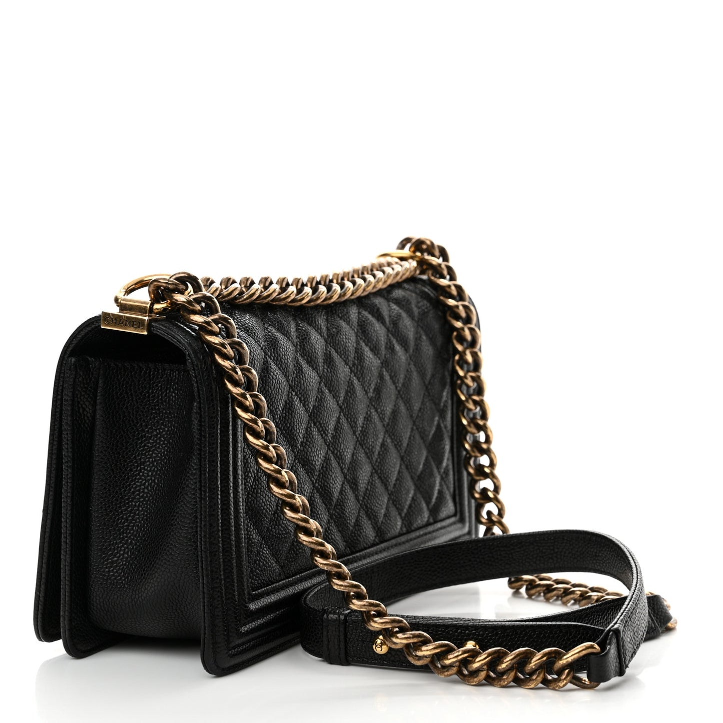 Caviar Quilted Medium Boy Flap Black