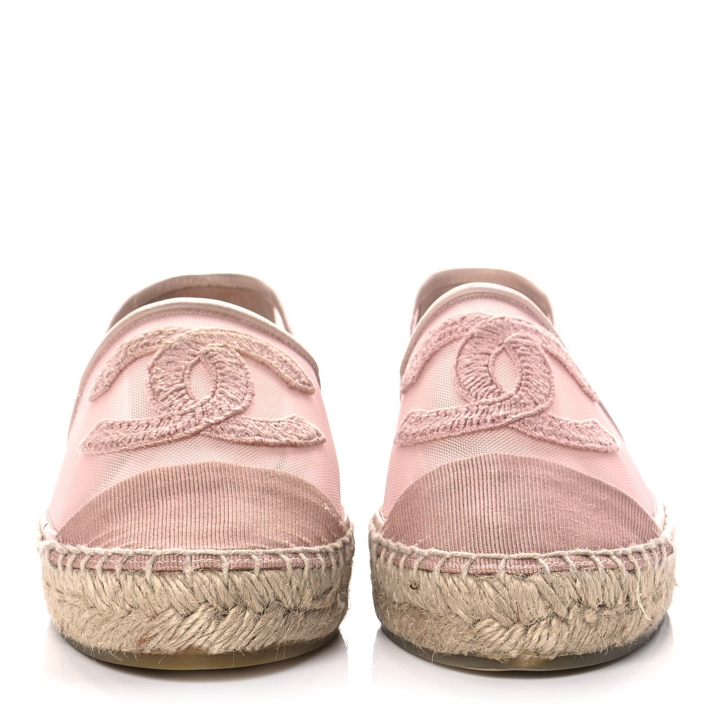 Mesh Grosgrain CC Espadrilles 37 Pink