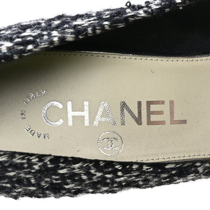 Chanel Tweed Camellia CC Pumps 37.5 Black 7 of 8