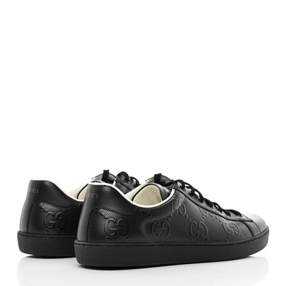 Gucci Calfskin GG Tennis Embossed Mens Ace Sneakers 11 Black 4 of 10