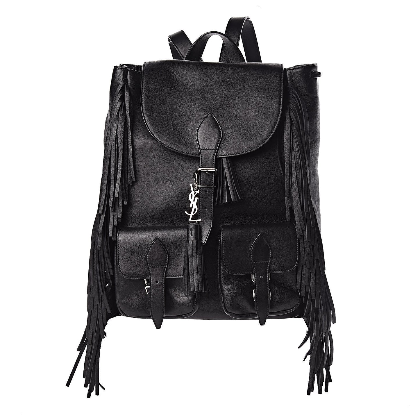 Calfskin Fringe Festival Backpack Black