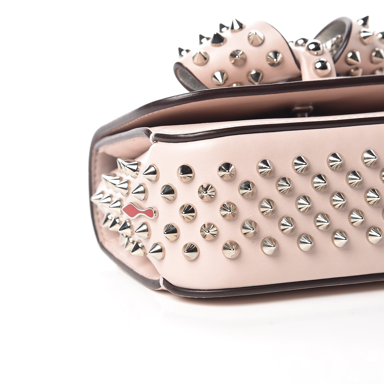 Christian Louboutin Calfskin Spikes Mini Sweety Charity NV Crossbody Bag Ballerina 9 of 10