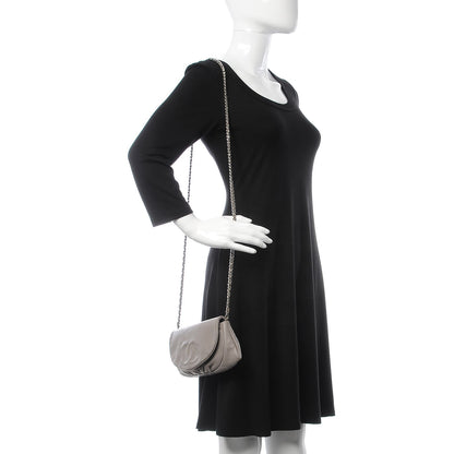 Chanel Caviar Half Moon Wallet On Chain WOC Light Grey 2 of 14