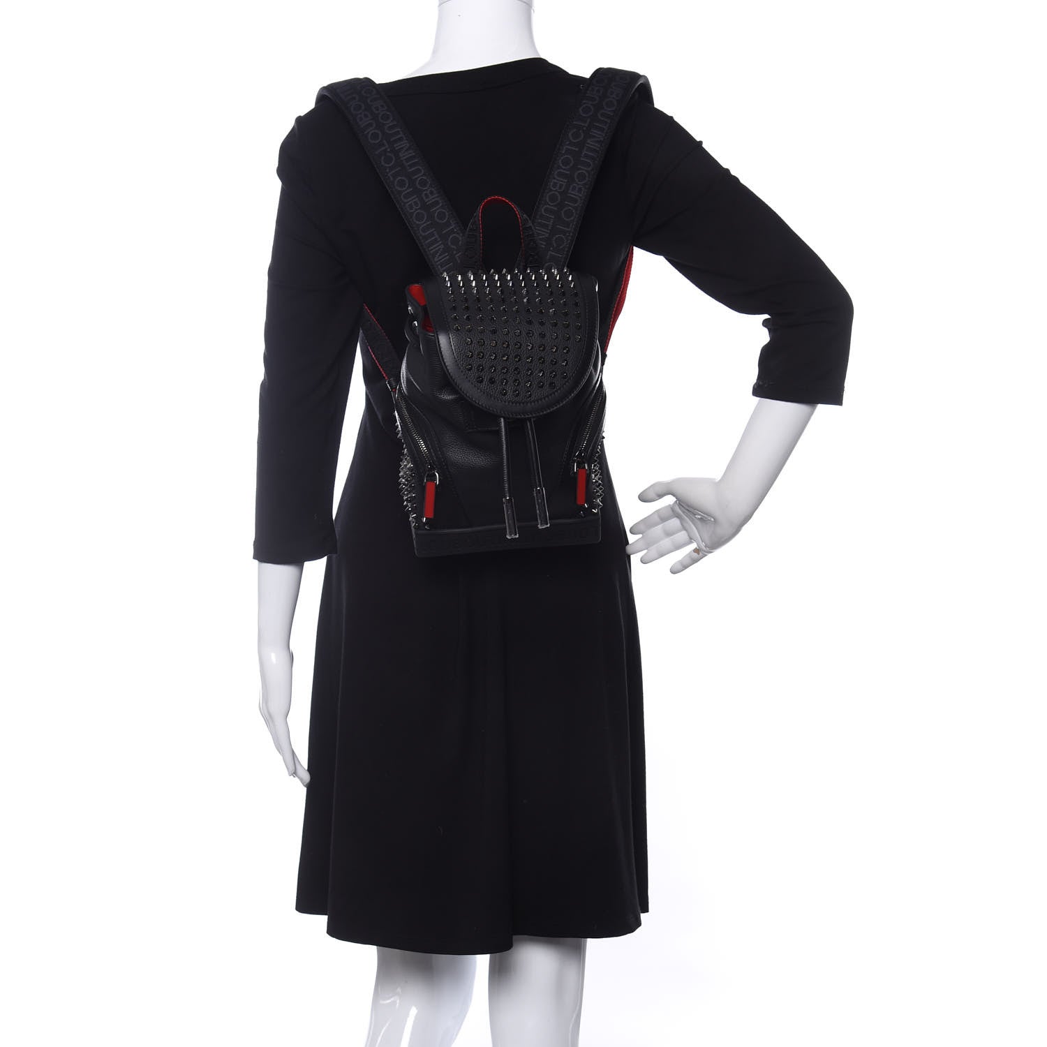 Christian Louboutin Calfskin Spiked Explorafunk Backpack Black 2 of 9
