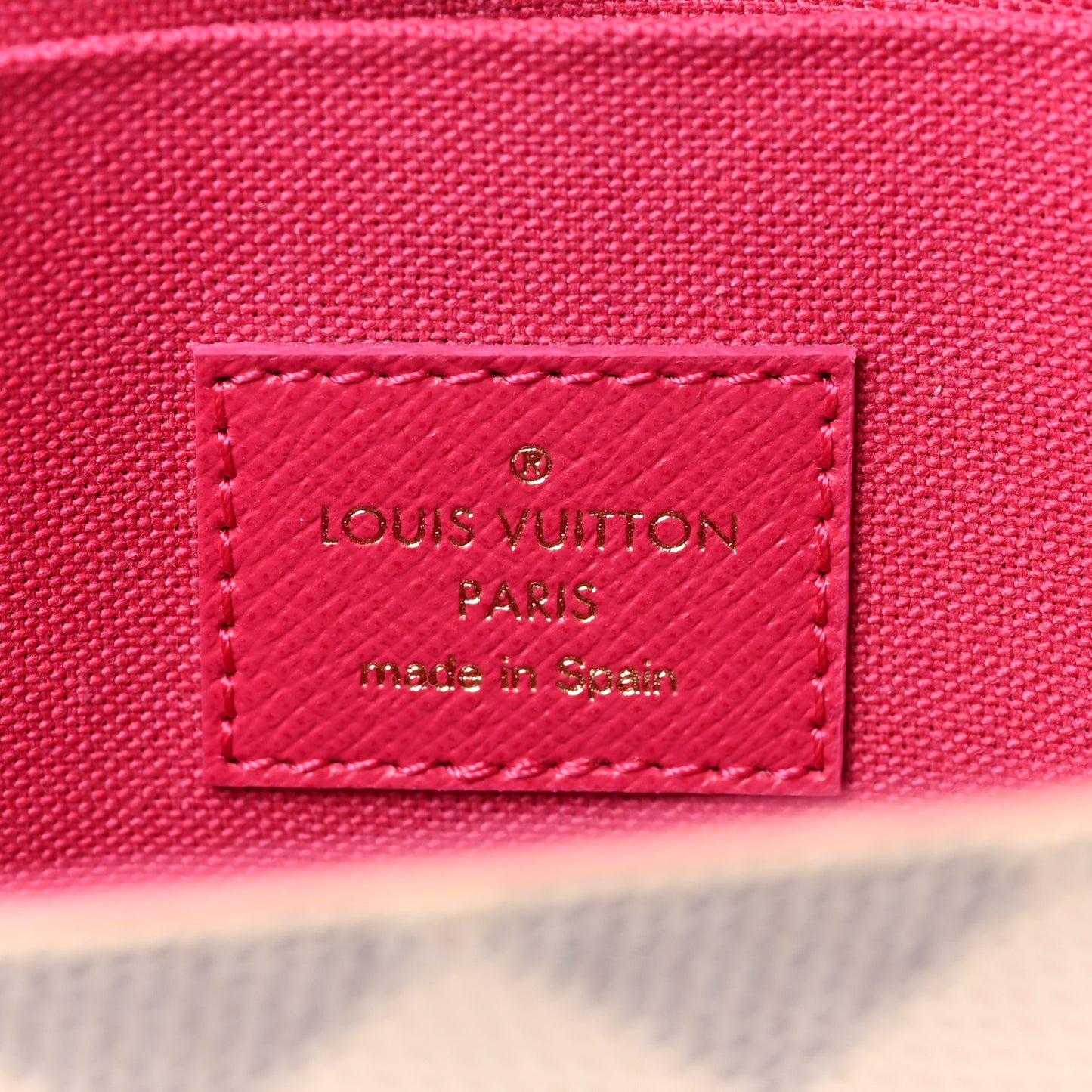 Damier Azur Studded Pochette Felicie Chain Wallet Fuchsia