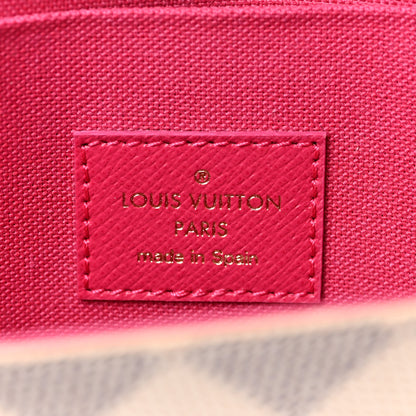 Louis Vuitton Damier Azur Studded Pochette Felicie Chain Wallet Fuchsia 7 of 9