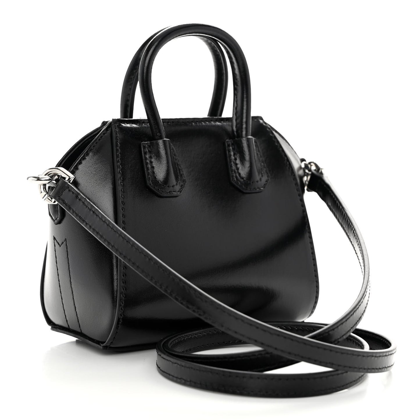 Shiny Lord Calfskin Micro Antigona Black