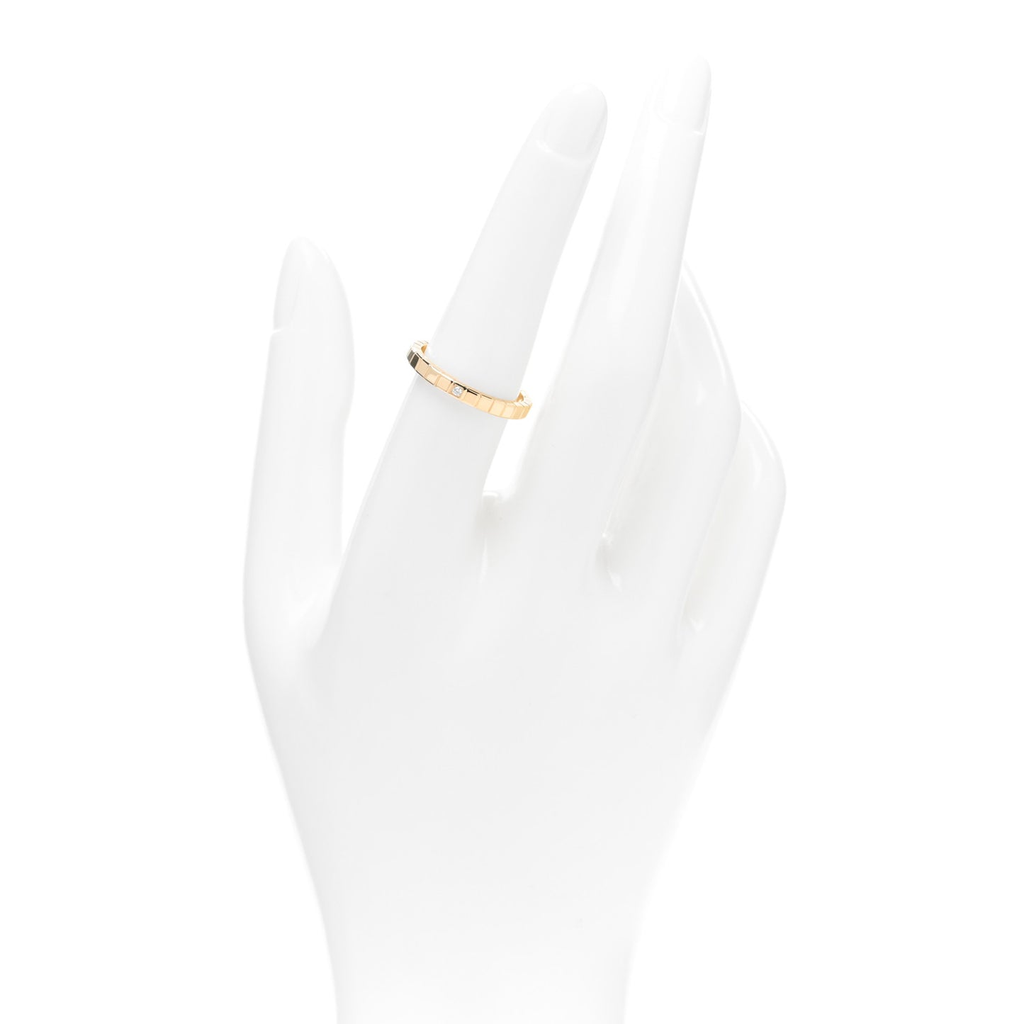 18K Yellow Gold Diamond Ice Cube Band Ring 55 7.25