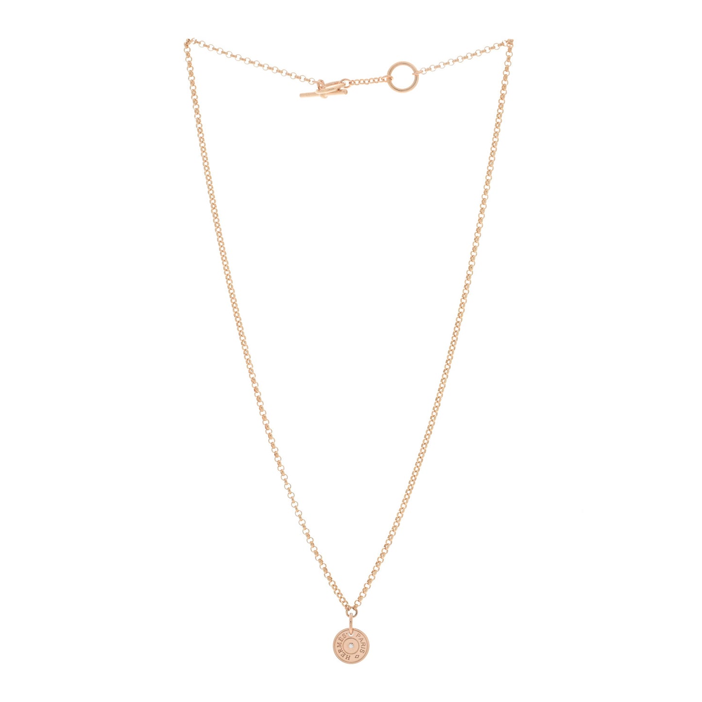 18K Rose Gold Diamond Gambade Clou de Selle Necklace