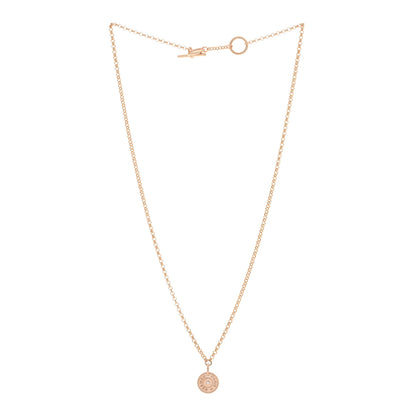 Hermes 18K Rose Gold Diamond Gambade Clou de Selle Necklace 2 of 6