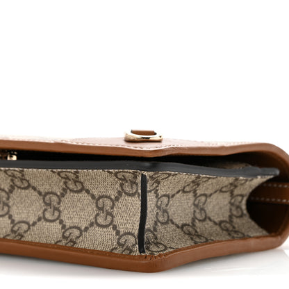 Gucci GG Emblem Monogram Wallet With Strap Beige Brown 10 of 11