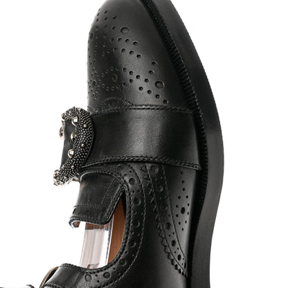 Gucci Calfskin Queercore Brogue Knee High Boots 37 Black 12 of 12