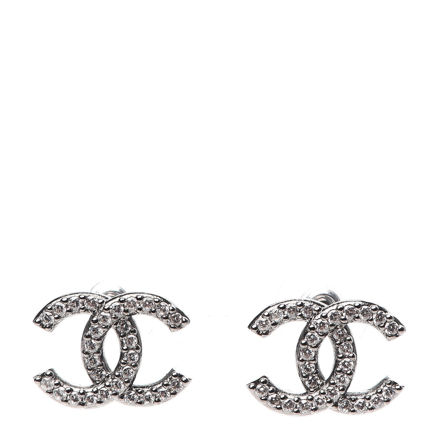 Crystal CC Earrings Silver