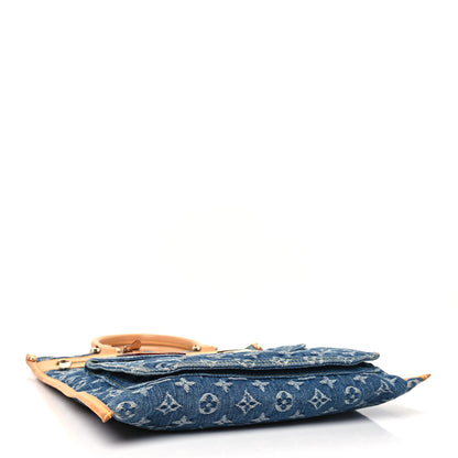 Louis Vuitton Monogram Denim Sac Plat Blue 4 of 11