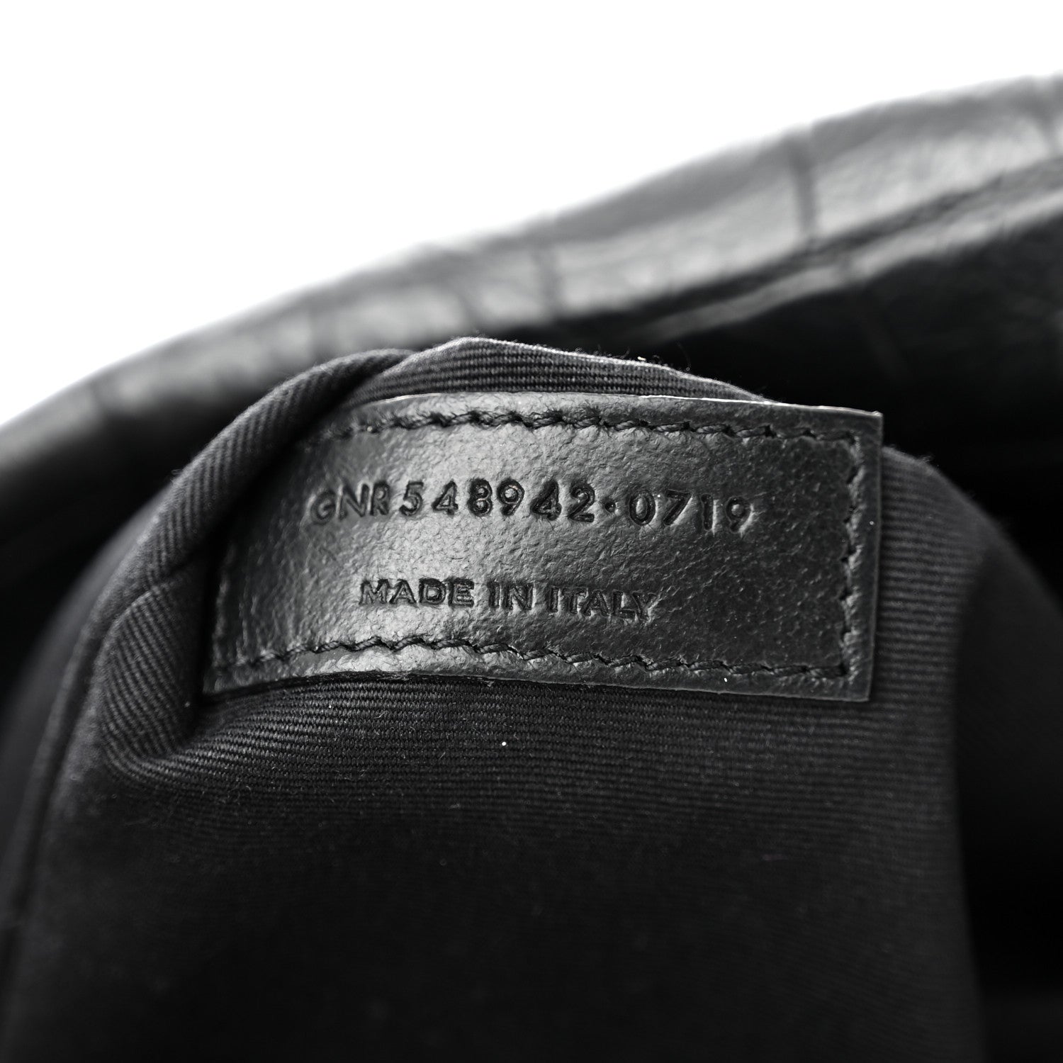 Saint Laurent Crocodile Embossed Lambskin Monogram Medium Niki Chain Satchel Black 7 of 11