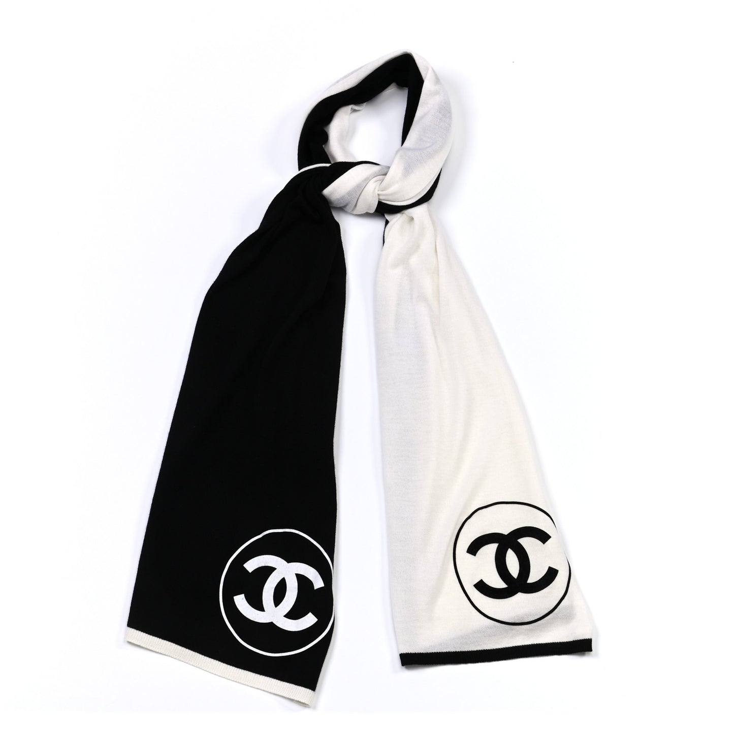 Wool CC Logo Stole Black