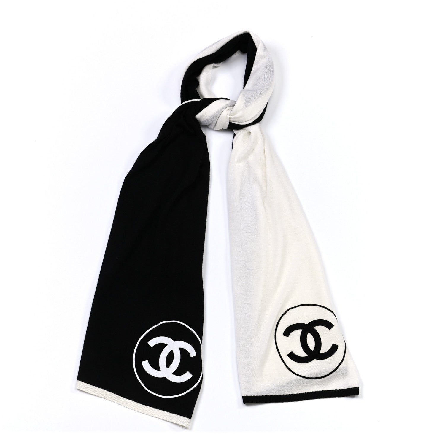 Chanel Wool CC Logo Stole Black 1 of 4