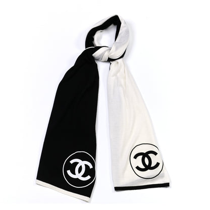 Chanel Wool CC Logo Stole Black 1 of 4