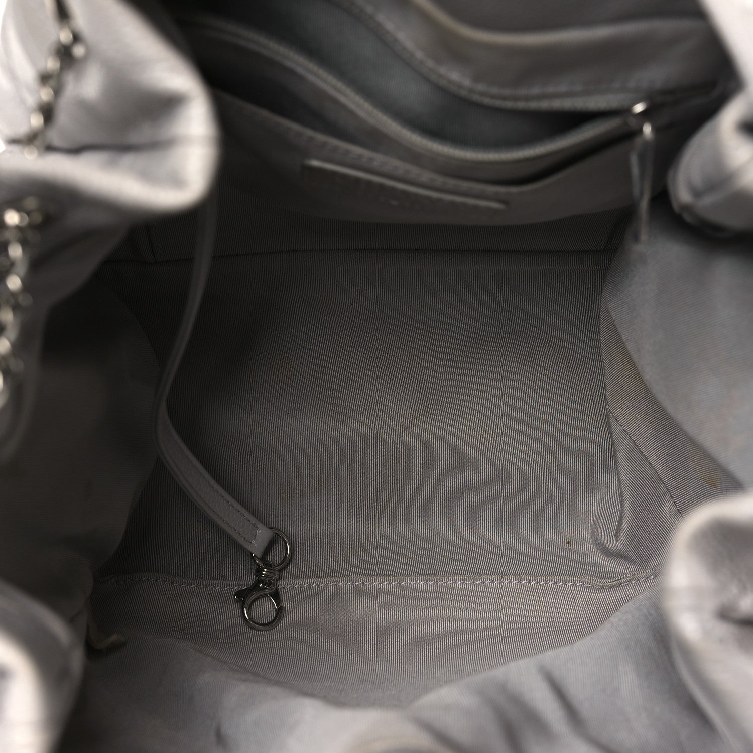 Chanel Caviar Quilted Small Chain Bucket Bag Light Gray 5 of 15