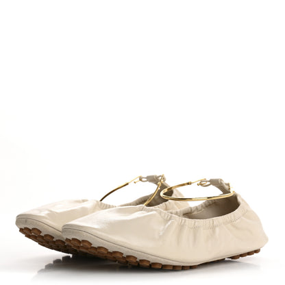 Fendi Vitello Filo Ballerina Flats 35 Shell 4 of 12