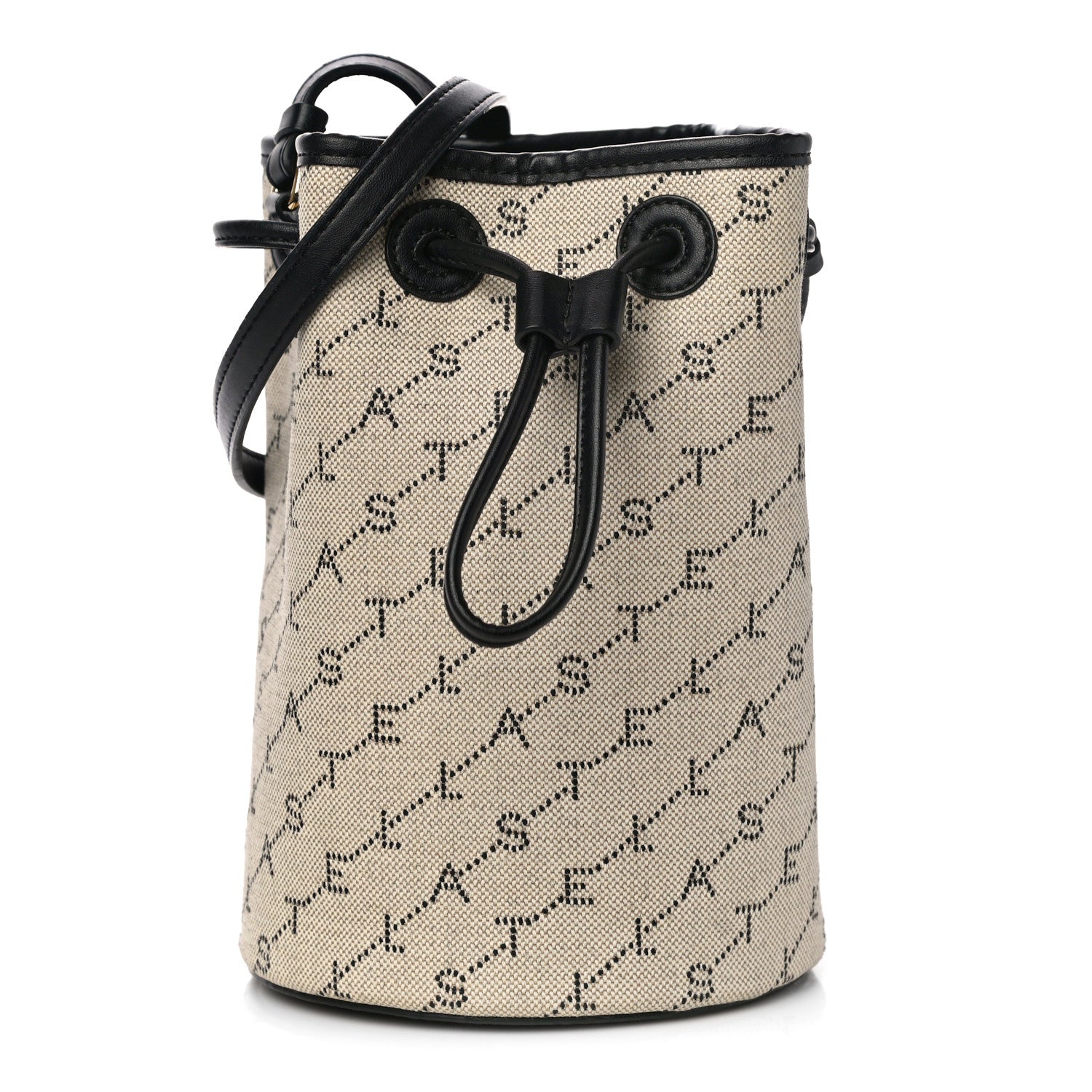 Stella McCartney Canvas Mini Stella Logo Bucket Bag Neutral 1 of 9