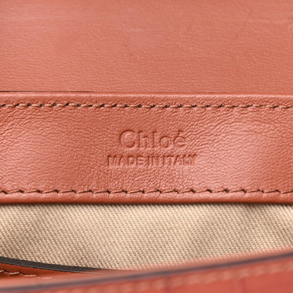 Chloe Calfskin Crocodile Embossed Mini C Double Carry Chestnut Brown 6 of 12