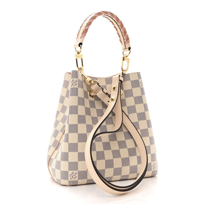 Louis Vuitton Damier Azur Braided Neonoe BB Pink 3 of 10