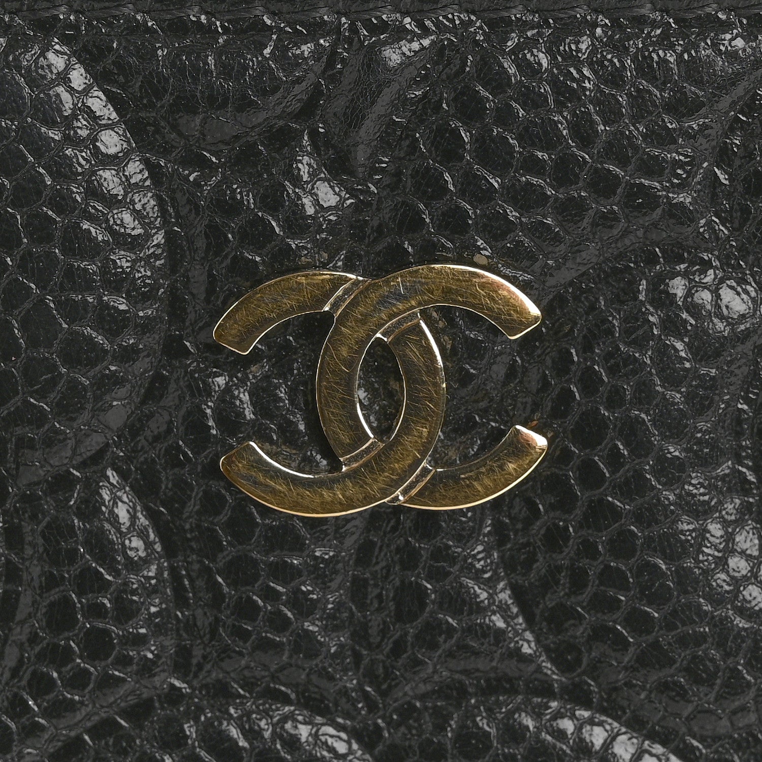 Chanel Caviar Camellia Embossed Classic Flat Wallet Pouch Black 8 of 12