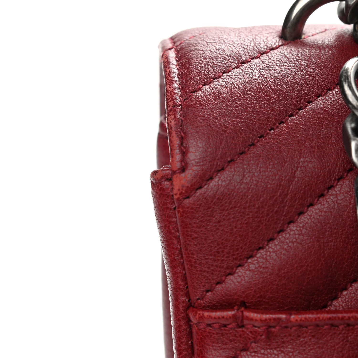 Saint Laurent Sheepskin Matelasse Chevron Large College Monogram Satchel Rouge 10 of 11