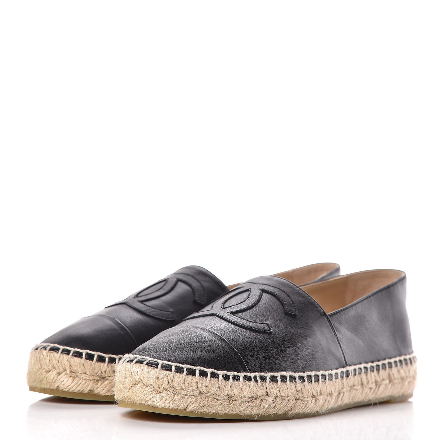 Lambskin CC Espadrilles 38 Black