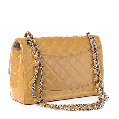 Chanel Patent Quilted Jumbo Double Flap Yellow 3 of 14